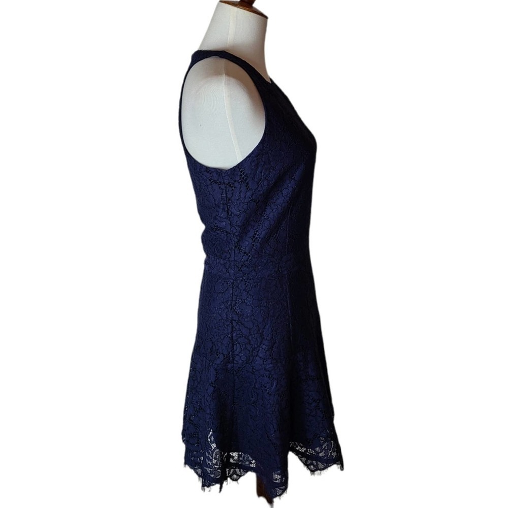 Joie Lace Navy Fit and Flare Mini Blue Dress 2 NWT - Picture 5 of 9